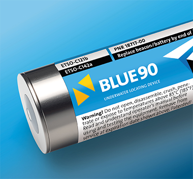 BLUE90 is an ULB with an operating time of 90 days after activation. The lithium content of the battery is less than 1 gram, so there is no restriction for transport.